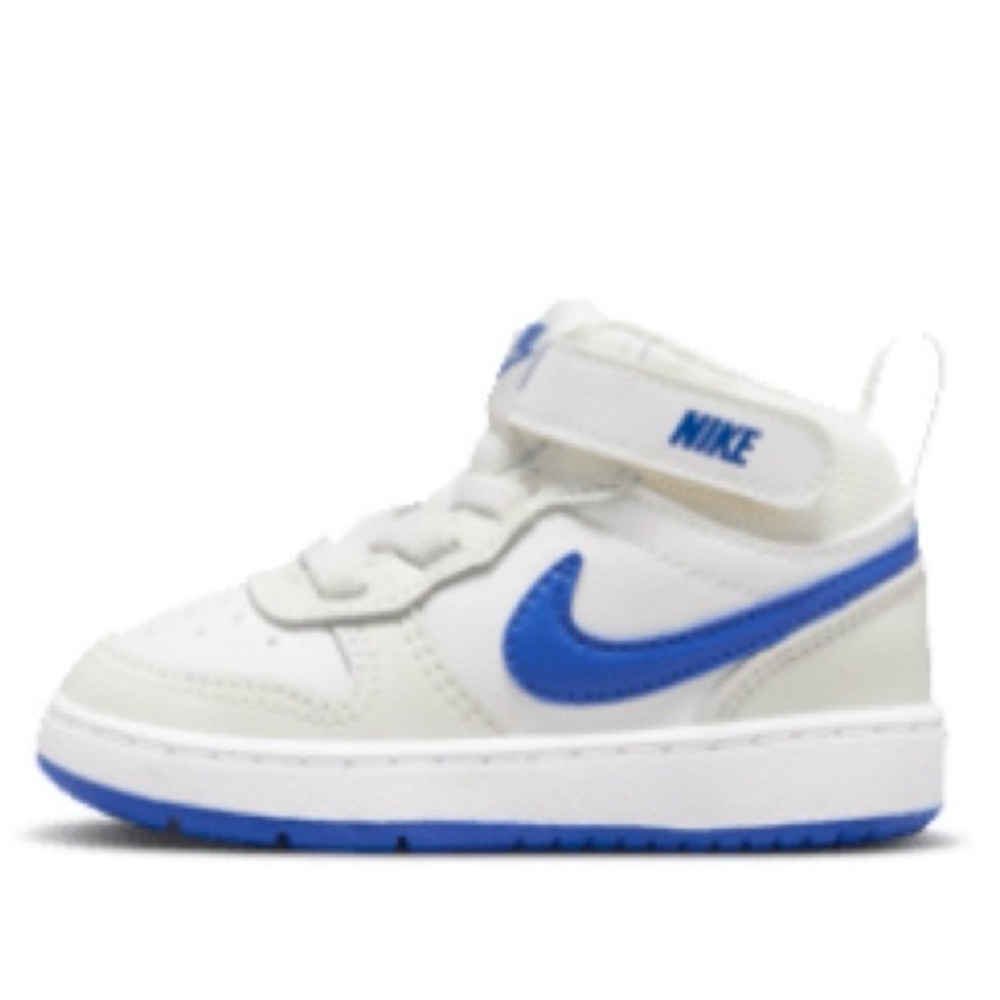 Nike Kids White and Blue High-Top Sneakers